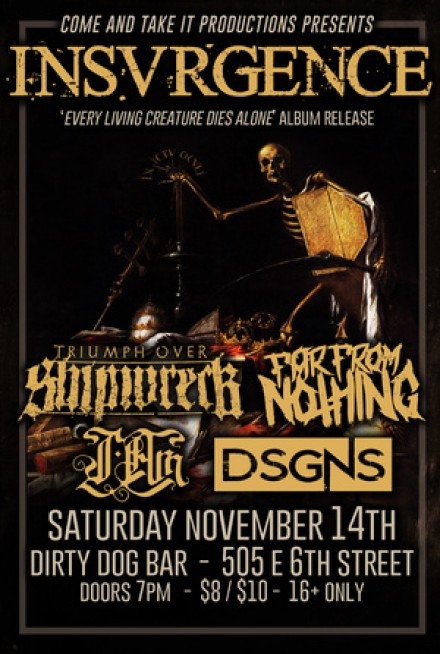 Upcoming show: DSGNS in Austin, TX on Nov 14th!